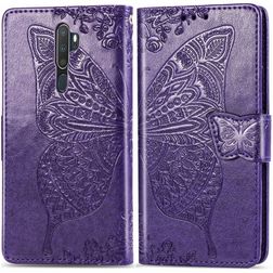 Mobigear Butterfly Housse OPPO A5 (2020) Etui Porte-Monnaie - Violet