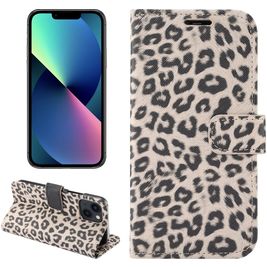 Mobigear Leopard Housse iPhone 14 Etui Porte-Monnaie - Marron