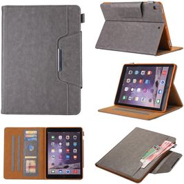 Mobigear Luxury Coque iPad 7 (2019) Etui + Porte-crayon - Gris