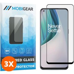 Mobigear Premium OnePlus Nord N10 5G Verre trempé Protection d'écran - Compatible Coque - Noir (Lot de 3)