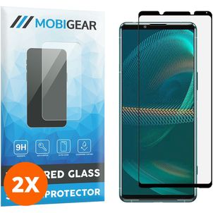 Mobigear Premium Sony Xperia 5 III Verre trempé Protection d'écran - Compatible Coque - Noir (Lot de 2)