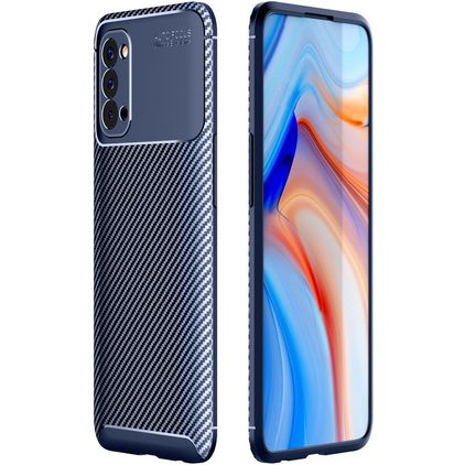 Mobigear Racing Coque OPPO Reno 4 Coque arrière en TPU Souple - Bleu