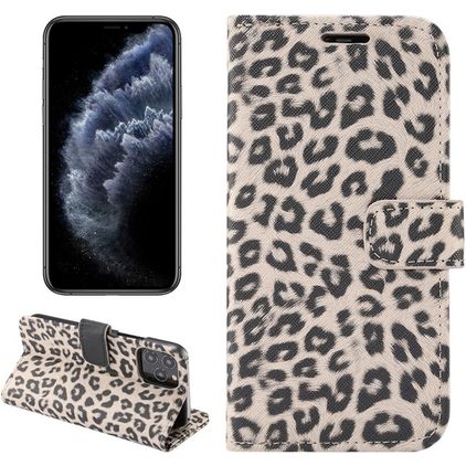 Mobigear Leopard Housse iPhone 12 Pro Etui Porte-Monnaie - Marron