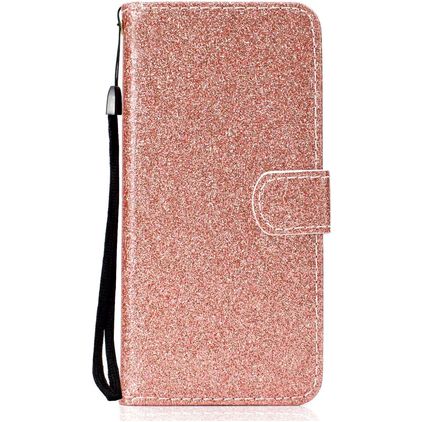 Mobigear Glitter Housse Huawei Y6p Etui Porte-Monnaie - Rose doré