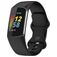 Mobigear Sport Dual Bracelet Silicone pour Fitbit Charge 5 Fermeture à clou et passant - Noir
