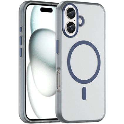 Mobigear Shockproof Coque iPhone 16 MagSafe Coque arrière en TPU Souple - Dark Blue