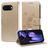 Mobigear Flowers Housse Google Pixel 9a Etui Porte-Monnaie - Or