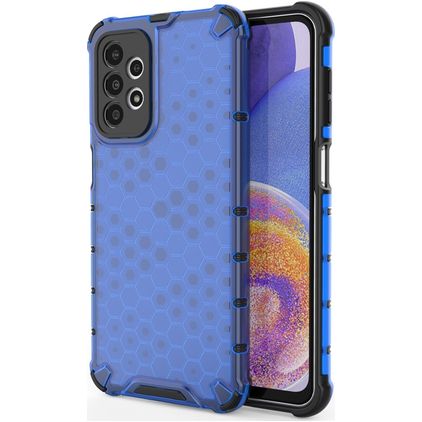 Mobigear Honeycomb Coque Samsung Galaxy A23 Coque arrière Rigide Anti-Chocs - Bleu