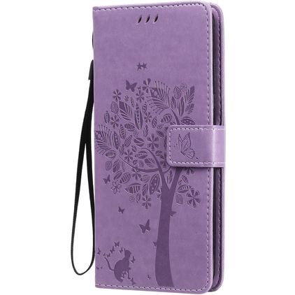 Mobigear Tree Housse LG V60 ThinQ Etui Porte-Monnaie - Violet
