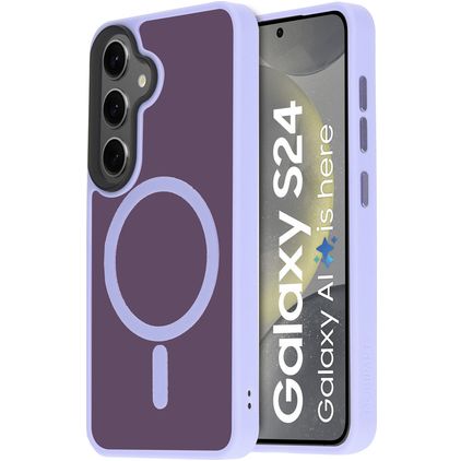 Mobiparts Hardcover Coque Samsung Galaxy S24 MagSafe Coque arrière Rigide - Satin Lila