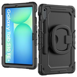 Mobilize Rotating Defender Samsung Galaxy Tab S10 FE Plus Plastique rigide / Silicone Coque arrière + Bandoulière + Support - Noir