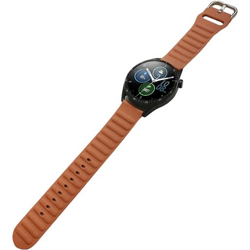 Mobigear Bumpy Bracelet Silicone Smartwatch Fermeture boucle ardillon - Connexion universelle de 20 mm - Marron