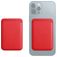 Mobigear Wallet - Porte Cartes en - 3 Cartes - Compatible MagSafe - Rouge