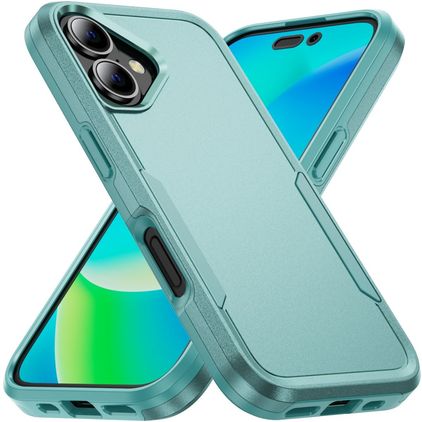Mobigear Heavy Armor Coque iPhone 16 Coque arrière Rigide Anti-Chocs - Vert