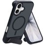 Mobiparts Hardcover Coque iPhone 17 MagSafe Coque arrière Rigide avec Support Amovible - Satin Black