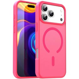 Mobigear Shockproof Coque iPhone 17 Pro Max MagSafe Coque arrière Rigide - Rose Red
