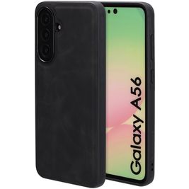 Mobiparts Classic Coque Samsung Galaxy A56 MagSafe Coque arrière en TPU,Similicuir - Graphite Black