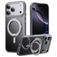 Mobigear Frosted Mag Coque iPhone 17 Pro Max MagSafe Coque arrière Rigide avec Support Amovible - Gris
