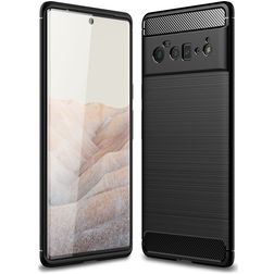 Mobigear Brushed Slim Coque Google Pixel 6 Pro Coque arrière en TPU Souple - Noir