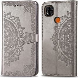 Mobigear Mandala Housse Xiaomi Redmi 9C Etui Porte-Monnaie - Gris