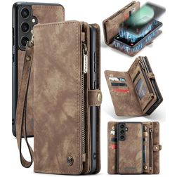 Caseme 008 Housse Samsung Galaxy S23 FE Etui avec Coque Détachable Porte-Monnaie - Marron