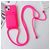 Mobigear Lanyard Card iPhone 15 Coque avec cordon en Silicone et Porte-Cartes - Rose