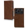Mobilize Wallet Housse iPhone 17 Pro Etui en Cuir Véritable Porte-Monnaie - Marron