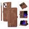Mobigear Zipper Housse iPhone 14 Etui Porte-Monnaie - Marron
