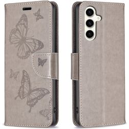 Mobigear Butterfly Housse Samsung Galaxy S23 FE Etui Porte-Monnaie - Gris