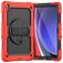 Mobigear SureGrip Xtreme Coque Samsung Galaxy Tab A9 Plus (2023) Coque arrière en Plastique rigide,Silicone + Bandoulière + Support Amovible - Rouge