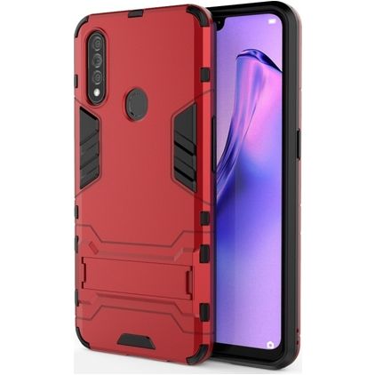 Mobigear Armor Stand Coque OPPO A31 Coque arrière Rigide Anti-Chocs avec Support Amovible - Rouge