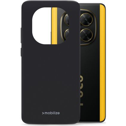 Mobilize Rubber Gelly Coque POCO X7 Coque arrière en TPU Souple - Noir