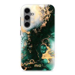 MIO Samsung Galaxy S24 FE MagSafe Plastique rigide Coque arrière - Green Marble