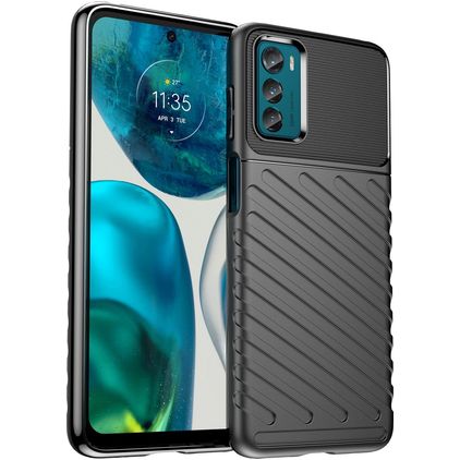 Mobigear Groove Coque Motorola Moto G42 Coque arrière en TPU Souple - Noir