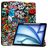 Mobigear Tri-Fold Coque iPad Air 13 Pouces (2026) Etui + Porte-crayon - Graffiti
