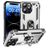 Mobigear Armor Ring Coque iPhone 16 Pro Coque arrière Rigide Anti-Chocs avec Anneau-Support - Argent
