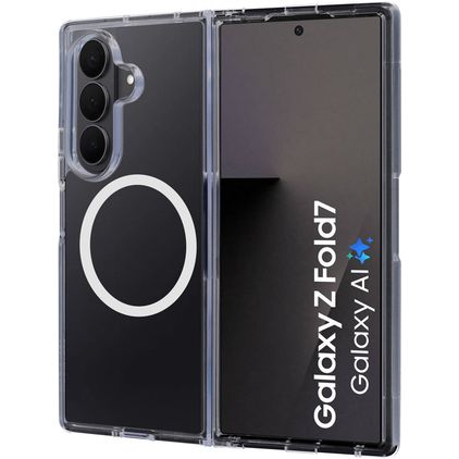 Mobiparts Hardcover Transparent Samsung Galaxy Z Fold 7 MagSafe Plastique rigide Coque arrière - Transparent