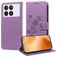 Mobigear Flowers POCO X6 Pro Étui Portefeuille - Violet