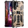 Mobigear Armor Stand Coque Samsung Galaxy S22 Ultra Coque arrière Rigide Anti-Chocs avec Support Amovible - Or