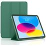Mobigear Tri-Fold Gel Coque iPad 10 (2022) Etui en TPU,Similicuir - Vert