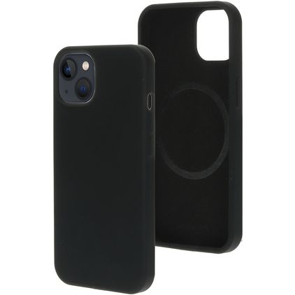Mobiparts Coque iPhone 13 MagSafe Coque arrière en Silicone - Noir