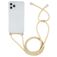 Mobigear Lanyard iPhone 12 Pro Max TPU souple Coque avec cordon - Transparent / Jaune