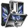 Mobigear Armor Ring Samsung Galaxy Z Fold 4 Plastique rigide Coque arrière Antichoc avec bague de maintien - Argent