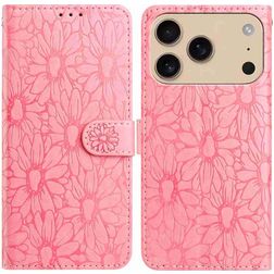 Mobigear Flowers Housse iPhone 17 Pro Etui Porte-Monnaie - Rose