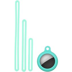 Mobigear Lanyard Coque Apple AirTag Coque en Silicone Souple - Menthe