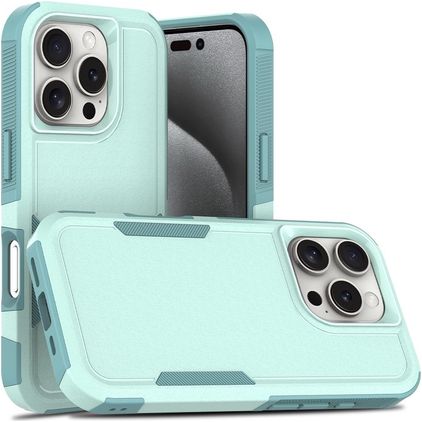 Mobigear Heavy Armor Coque iPhone 16 Pro Coque arrière Rigide Anti-Chocs - Vert