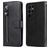 Mobigear Zipper Housse Samsung Galaxy S23 Ultra Etui Porte-Monnaie - Noir