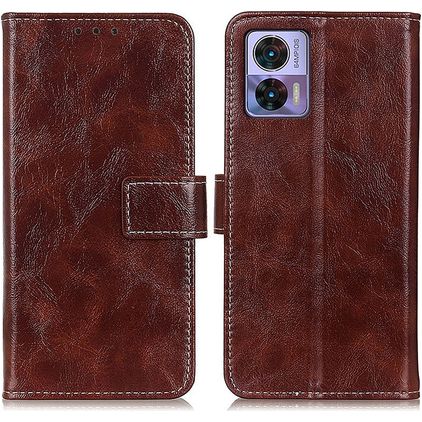 Mobigear Basic Housse Motorola Edge 30 Neo Etui Porte-Monnaie - Marron