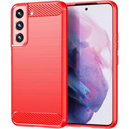 Mobigear Brushed Slim Coque Samsung Galaxy S23 Ultra Coque arrière en TPU Souple - Rouge