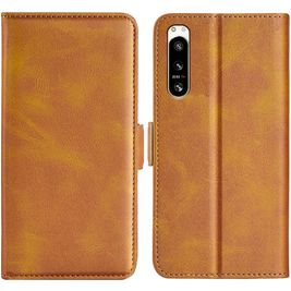 Mobigear Slim Magnet Housse Sony Xperia 5 IV Etui Porte-Monnaie - Cognac